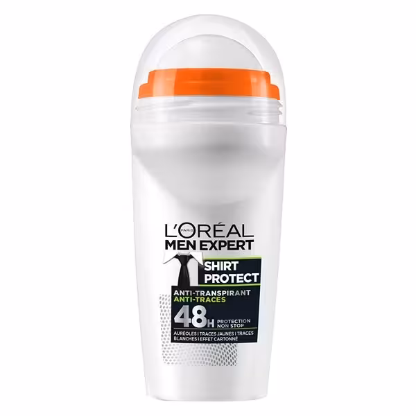 مام رول ضد تعریق مردانه 48 ساعته لورال مدلL’Oréal Men Expert Shirt Protect  حجم 50 میل