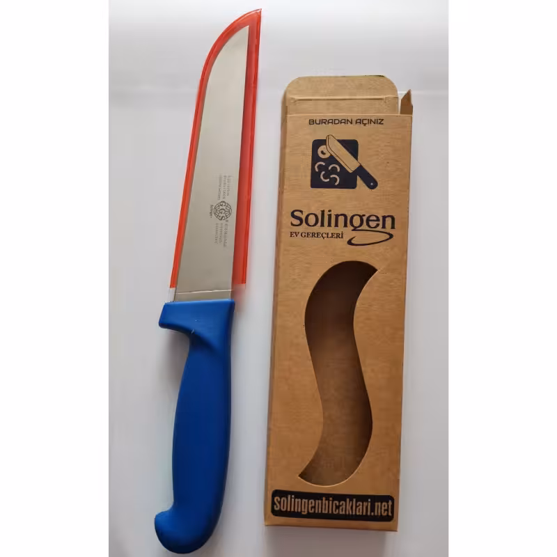 چاقوی آشپزخانه زولینگن (Solingen) طول 31 سانتی‌متر و دسته آبی – ساخت آلمان