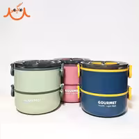 ظرف غذا استیل دو طبقه Gourmet حجم 1200 میلی لیتر