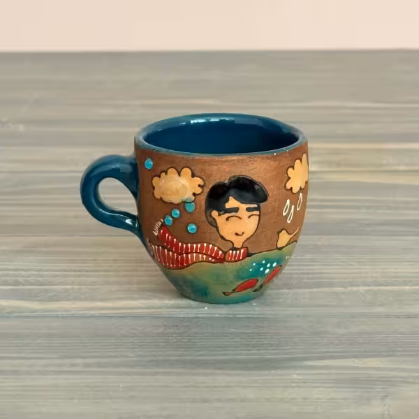 شات اسپرسو دسته دار رنگین گلس طرح یازده
