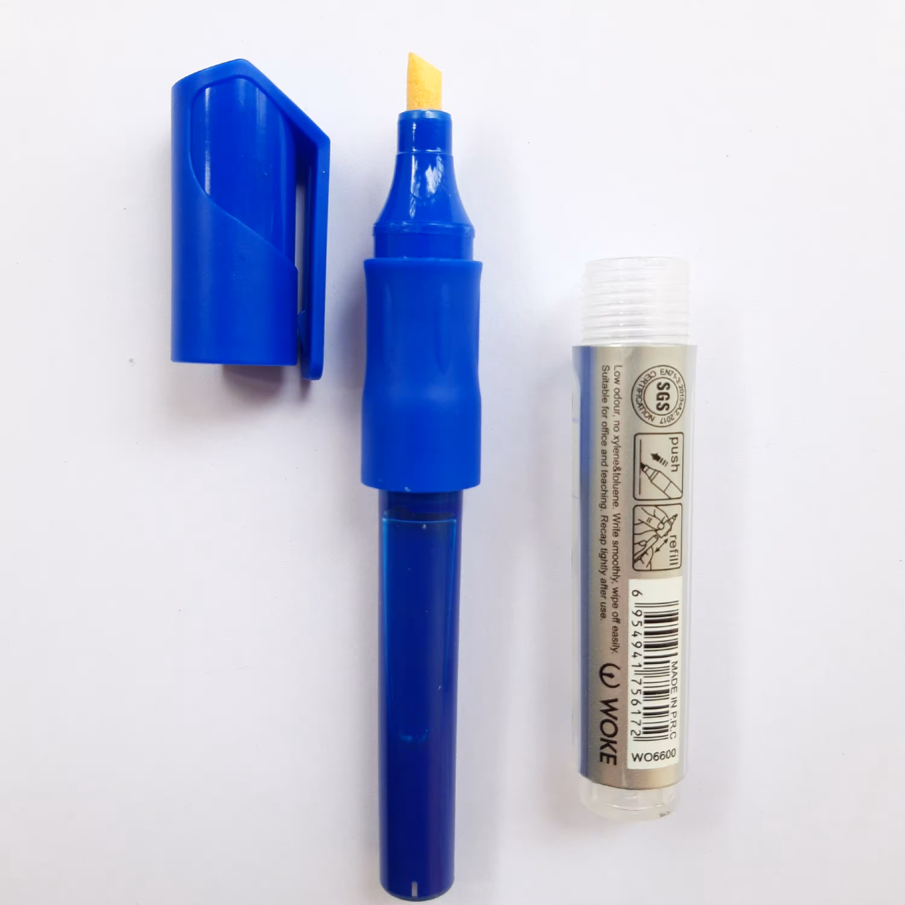 ماژیک وایت برد شارژی  آبی نوک تخت (1 عدد)