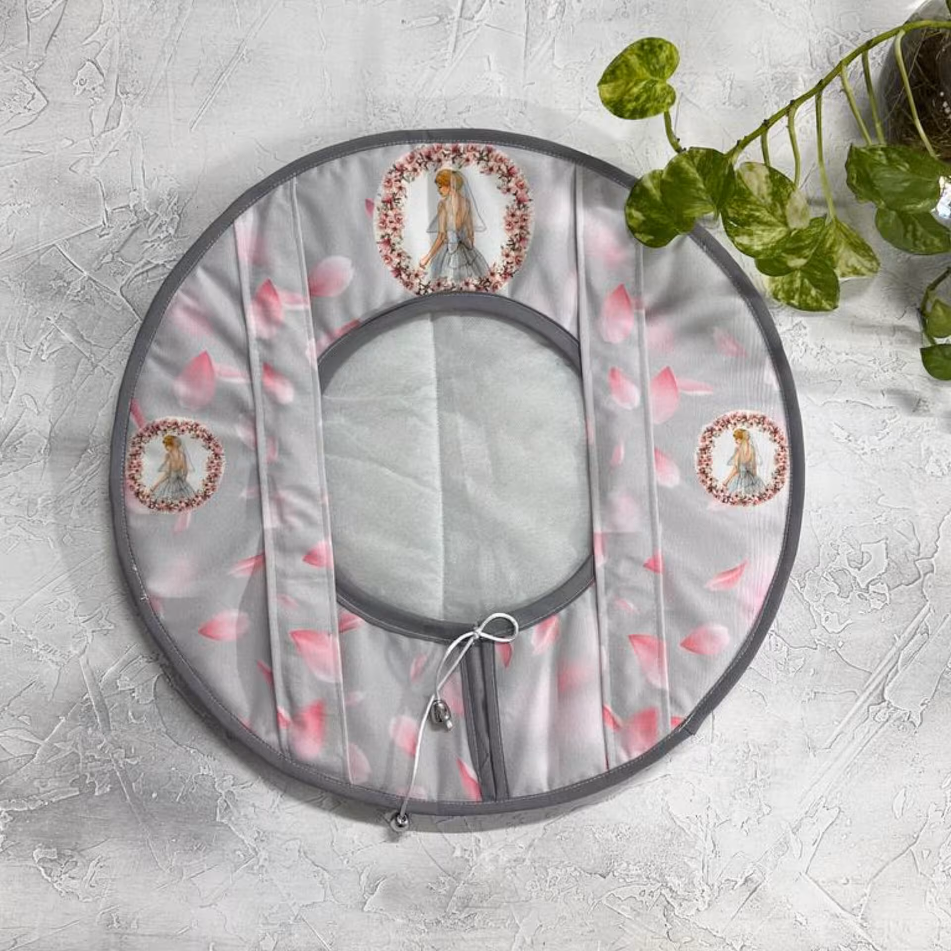 کاور قابلمه مخمل سایز 45 حنانه - طرح 66