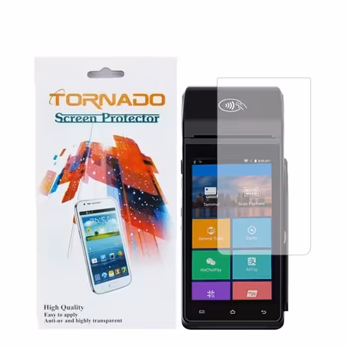 گلس محافظ صفحه نمایش تورنادو مدل نانو گلس مناسب برای دستگاه کارتخوان اندروید N910 نیولند