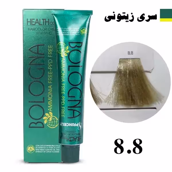 رنگ مو بدون آمونیاک بلونیا سری زیتونی شماره 8.8 Bologna