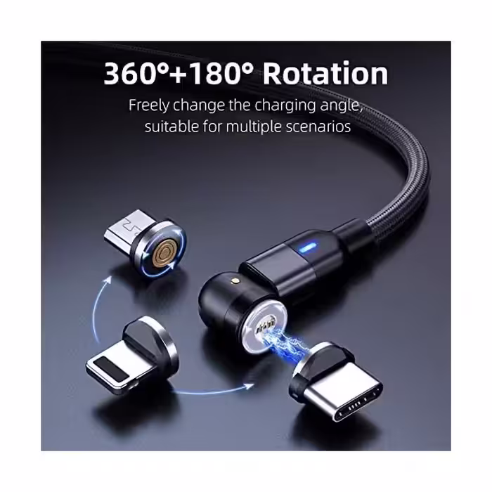 کابل تبدیل USB به MicroUSB/USB-C/لایتنینگ مدل 3:1 Magnetic طول 1 متر