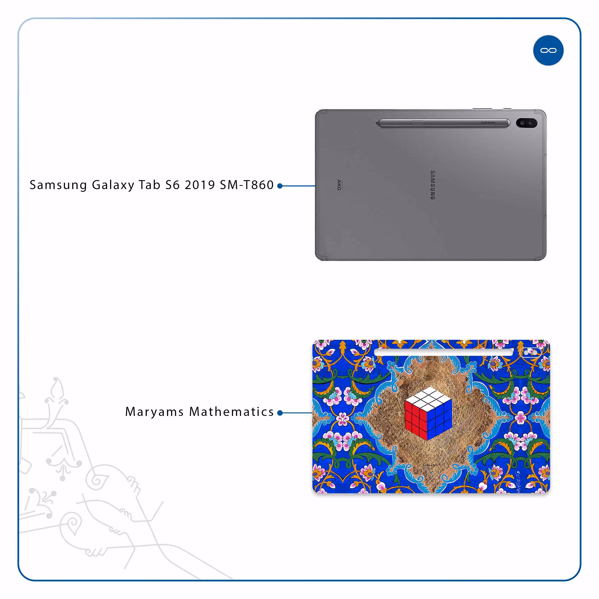 برچسب پوششی ماهوت مدل Maryams Mathematics مناسب برای تبلت سامسونگ Galaxy Tab S6 2019 SM-T860