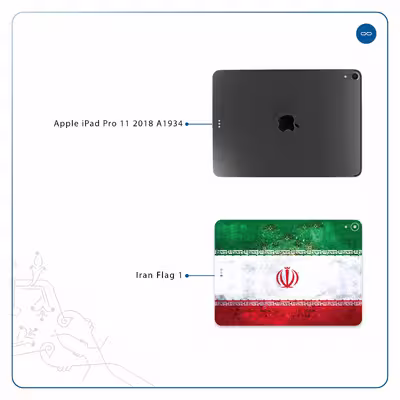 برچسب پوششی ماهوت مدل Iran-Flag-1 مناسب برای تبلت اپل iPad Pro 11 2018 A1934