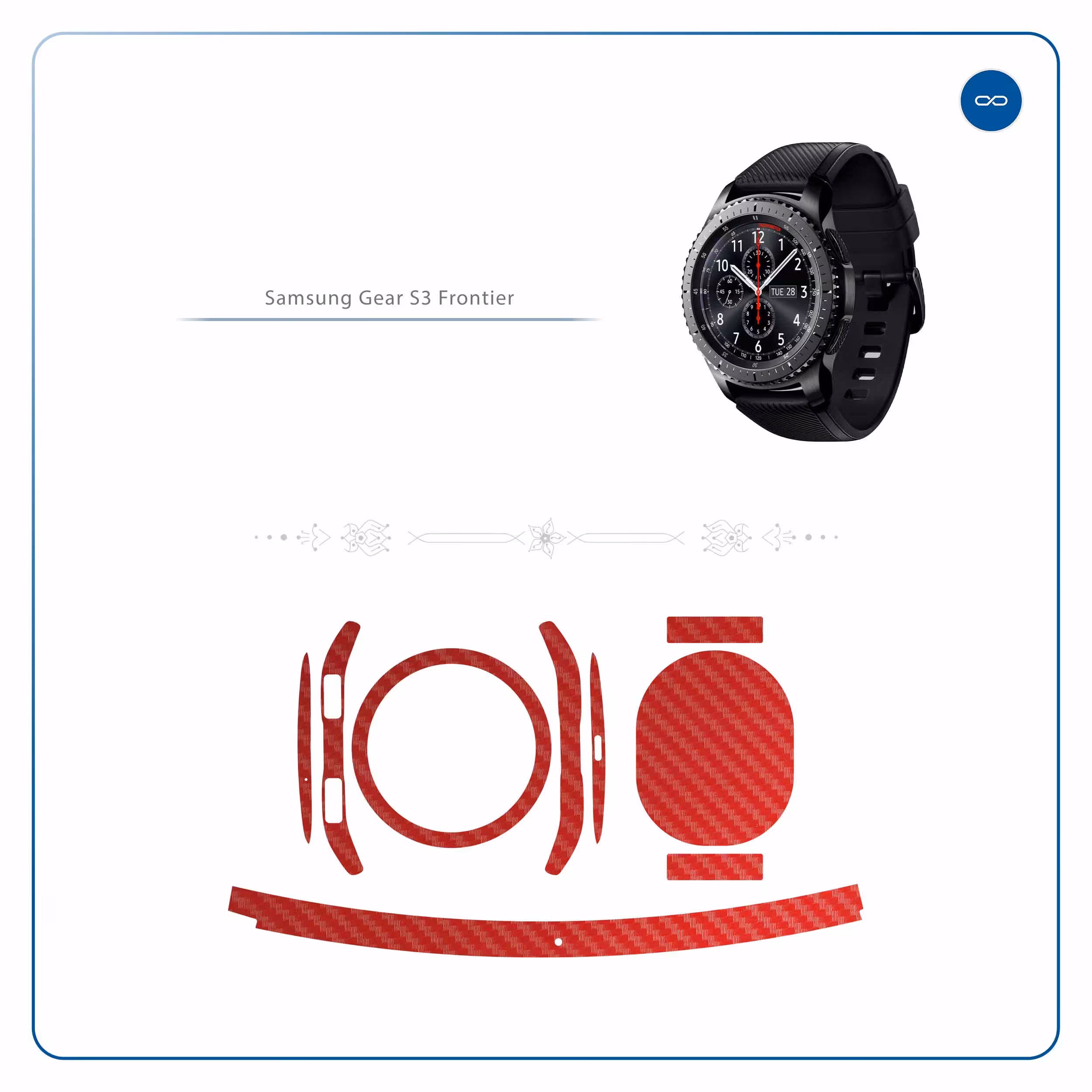 برچسب ماهوت طرح Red-Fiber مناسب برای ساعت هوشمند سامسونگ Galaxy Gear S3 Frontier