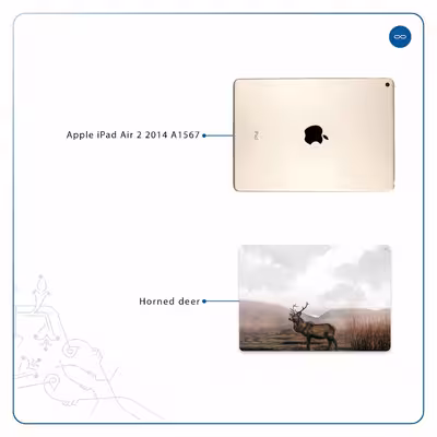 برچسب پوششی ماهوت مدل Horned Deer مناسب برای تبلت اپل iPad Air 2 2014 A1567