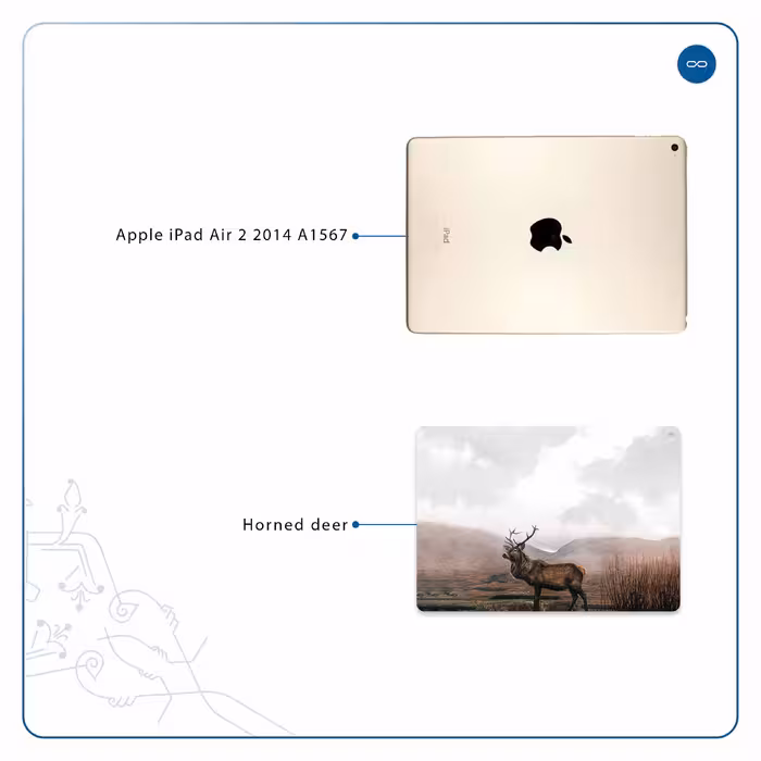 برچسب پوششی ماهوت مدل Horned Deer مناسب برای تبلت اپل iPad Air 2 2014 A1567