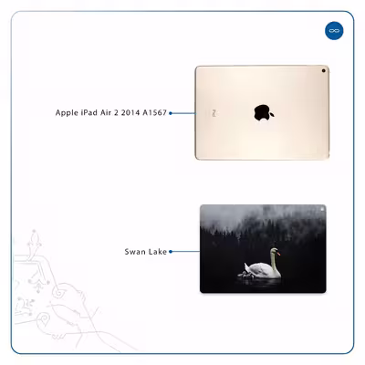 برچسب پوششی ماهوت مدل Swan Lake مناسب برای تبلت اپل iPad Air 2 2014 A1567