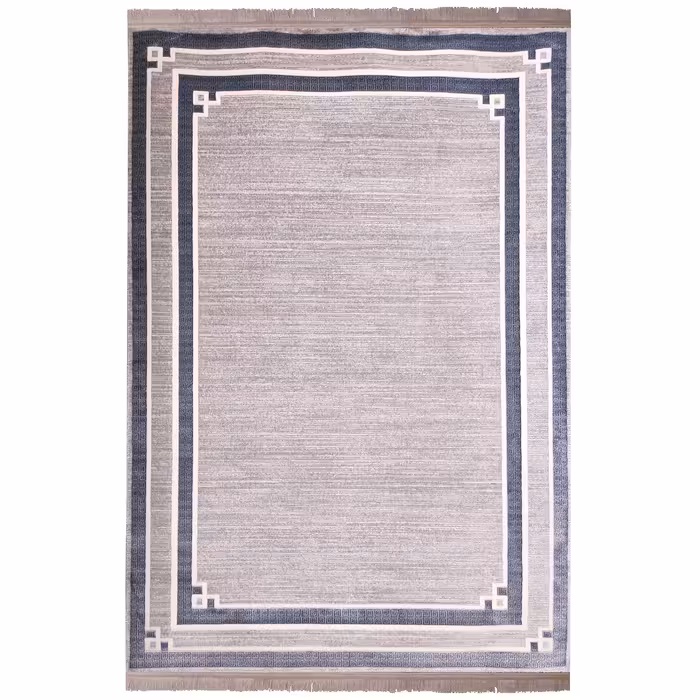 فرش ماشینی زمرد مشهد مدل NO009 زمینه طوسی