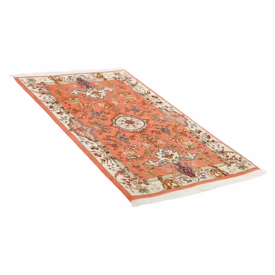 فرش دستبافت یک متری مدل گل ابریشم تبریز کد a537791