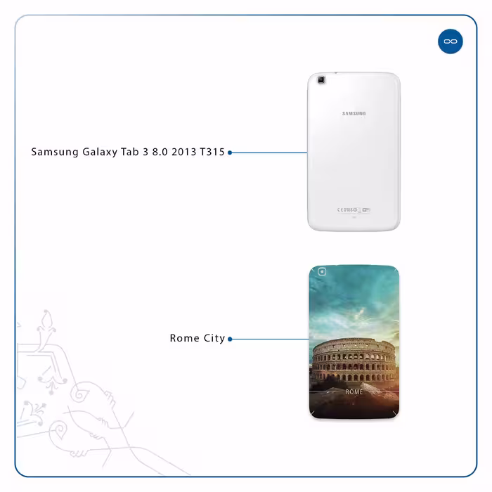 برچسب پوششی ماهوت مدل Rome City مناسب برای تبلت سامسونگ Galaxy Tab 3 8.0 2013 T315