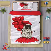 سرویس روتختی دخترانه چیداری مدل 7244 یک نفره چهار تکه