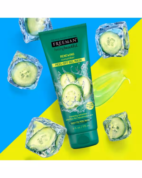 ماسک و اسکراب صورت و گردن freeman    لایه بردار و ماسک خیار  (بازسازی و روشن کننده پوست)  حجم 175 میل  ساخت امارات