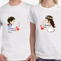 تیشرت ست سالگرد ازدواج با طرح « خوشحالی یعنی ، اولین سالگرد یکی شدنمون »