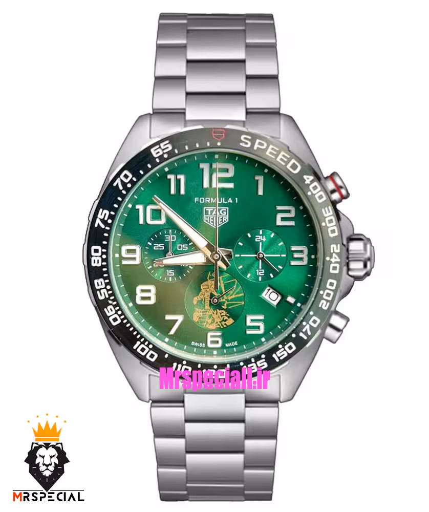 ساعت تگ هویر مدل فرمول 1 بند استیل کرنوگراف صفحه سبز TAG HEUER Formula 1 021249