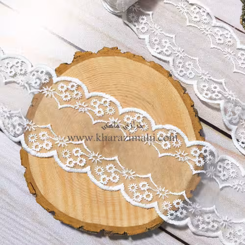 دانتل شیفون دو طرفه طرح موج و ستاره (کد30)