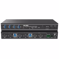 سوئیچ کی وی ام 2 خروجی اتومات Dual HDMI/DP USB فرانت مدل FN-K3D21