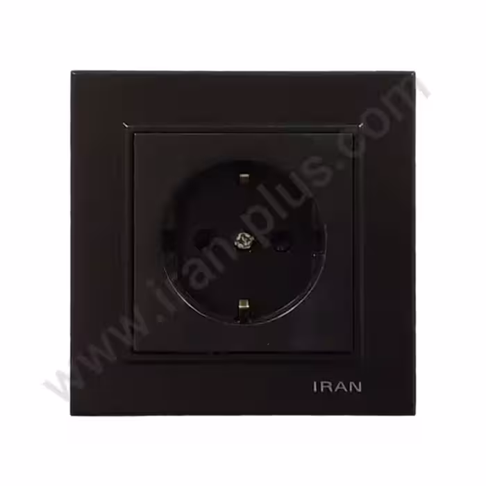 پریز برق ارت دار پایه سرامیکی مدل برلیان رنگی مشکی