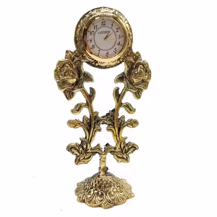 ساعت  برنجی رو میزی طرح نوازنده وزن 420 ارتفاع 24 کد 220001