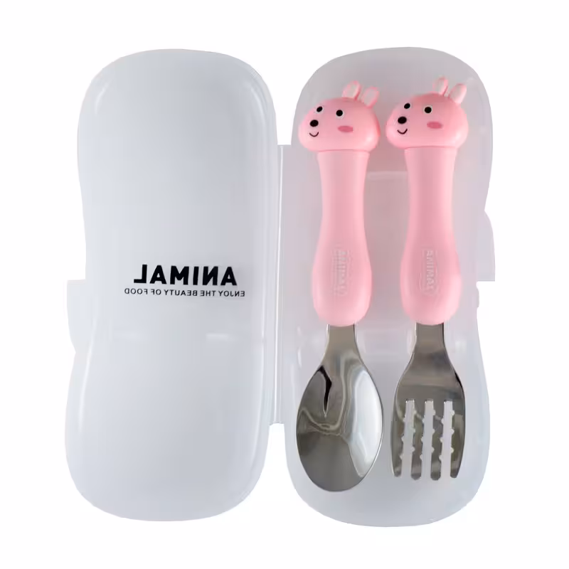 قاشق و چنگال کودک مدل عروسکی طرح لاما