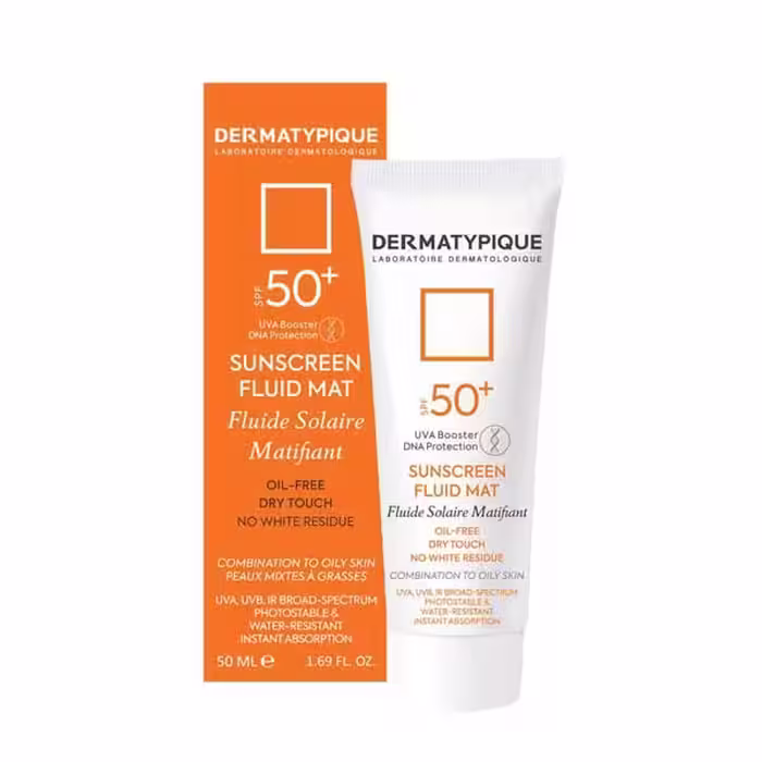 کرم ضد آفتاب بی‌رنگ  SPF50 فلویید مت درماتیپیک