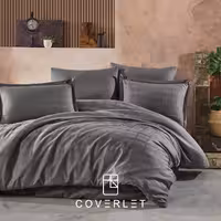 روتختی خاکستری کاوری طرح‌دار دونفره مدل Marsela