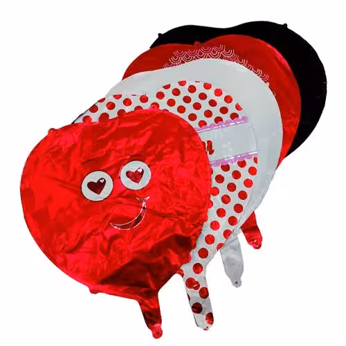 بادکنک فویلی قلب طرحدار