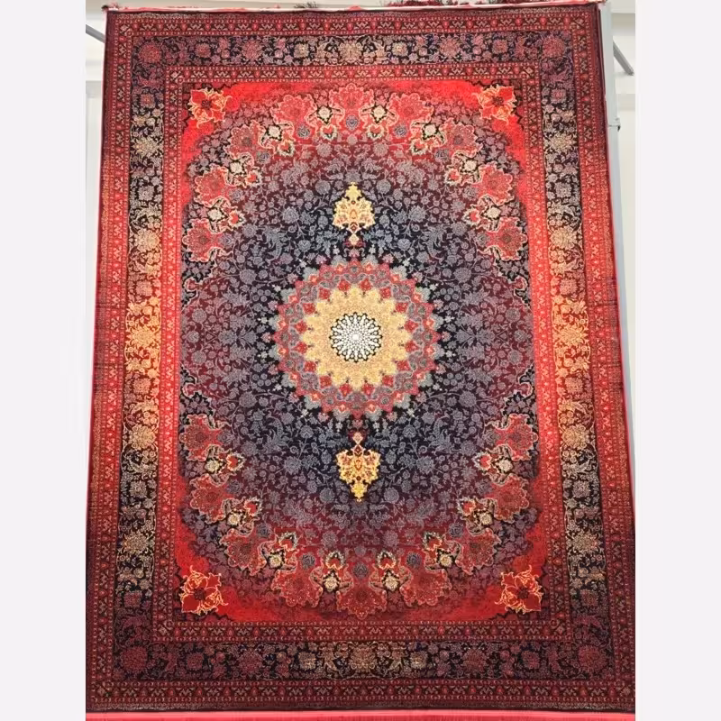 فرش لاکی 1200شانه ماشینی کاشان طرح تابان لاکی زرد 12متری(باارسال رایگان)