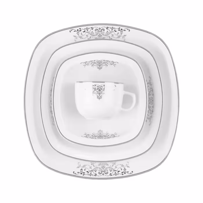 سرویس 98 پارچه 12 نفره طرح مونت کارلو پلاتینی