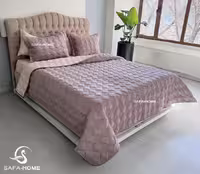 روتختی دونفره چهارفصل مخمل آیلا، رنگ پوست پیازی