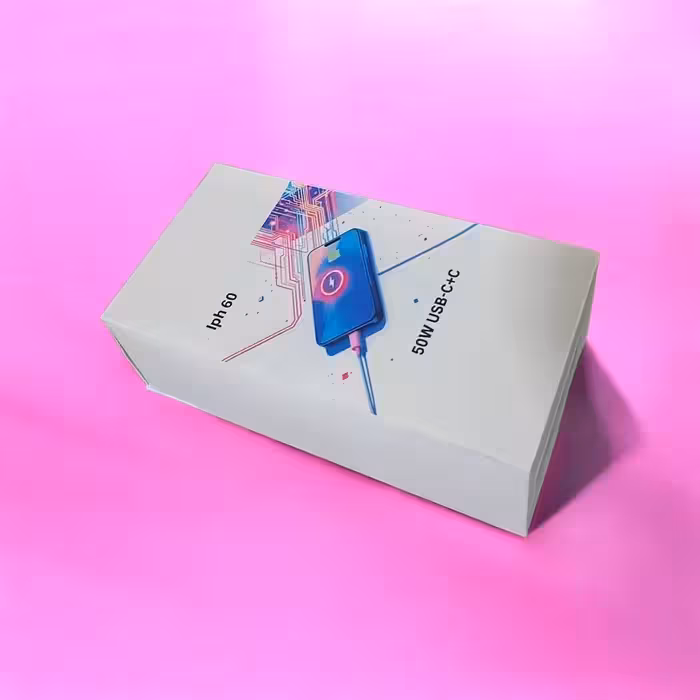 شارژر دیواری 50 وات مدل iph60 به همراه کابل USB-C به لایتنینگ