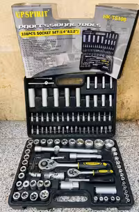 جعبه بکس 108 پارچه کامل بلند و کوتاه درایو 3/8 و 1/4 آپ اسپریت