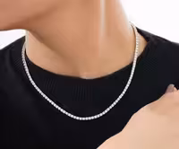 گردنبند تنیسی پایه جواهر وارداتی جواهری نقره کد 20669