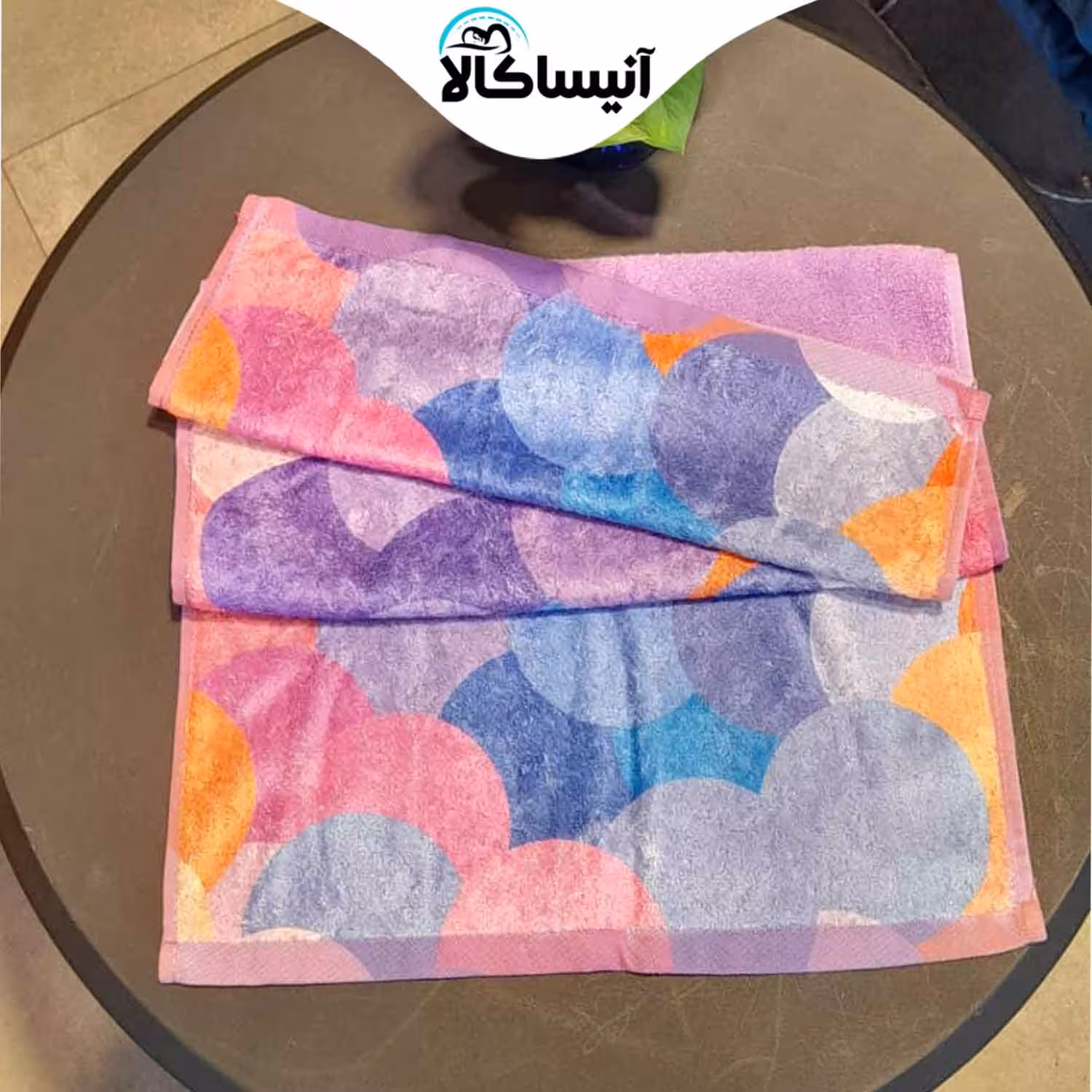 حوله دستی برق لامع مدل جونیور طرح دایره ای