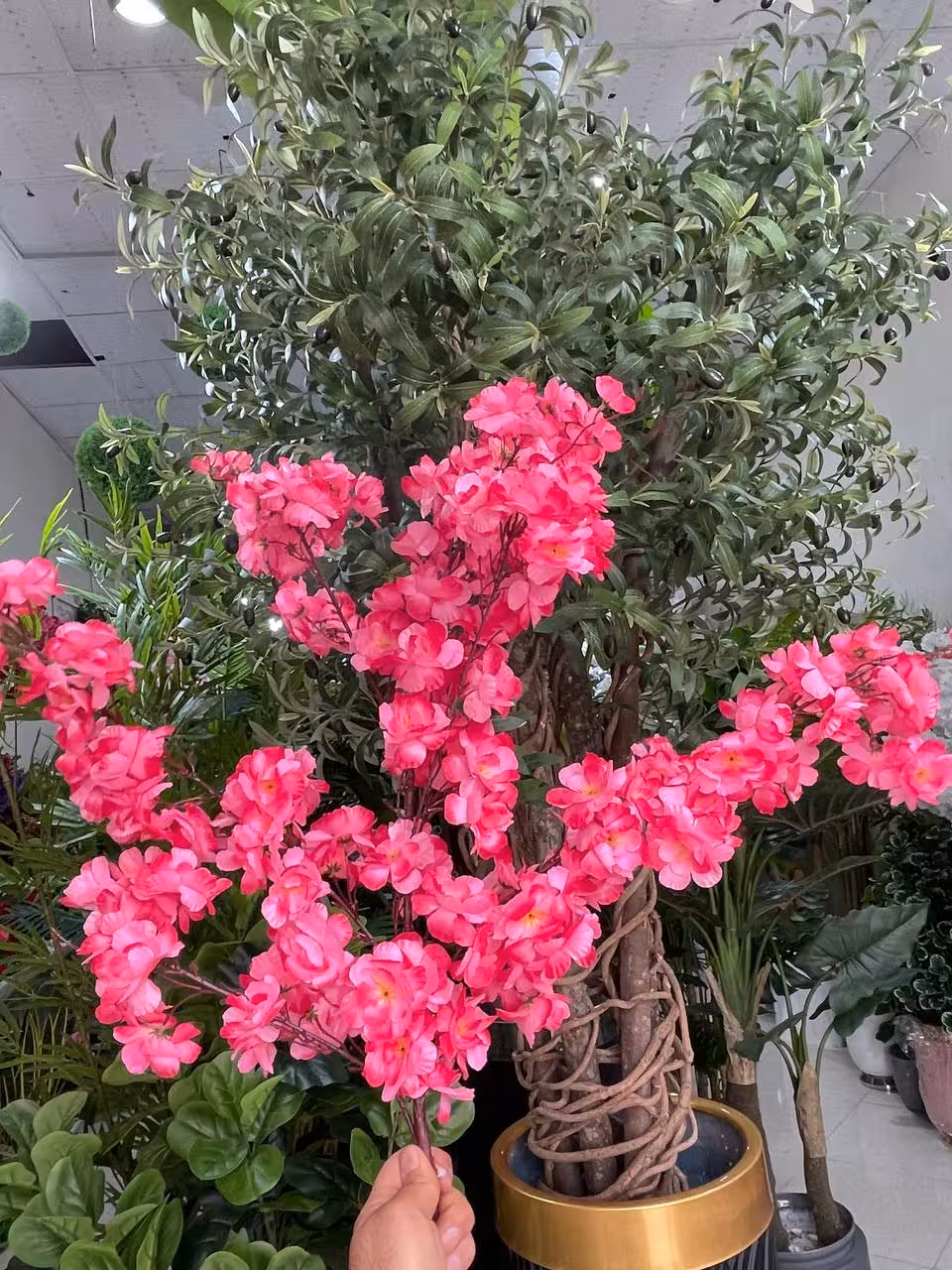 شکوفه مصنوعی 6 بازو 150 گل سرخابی