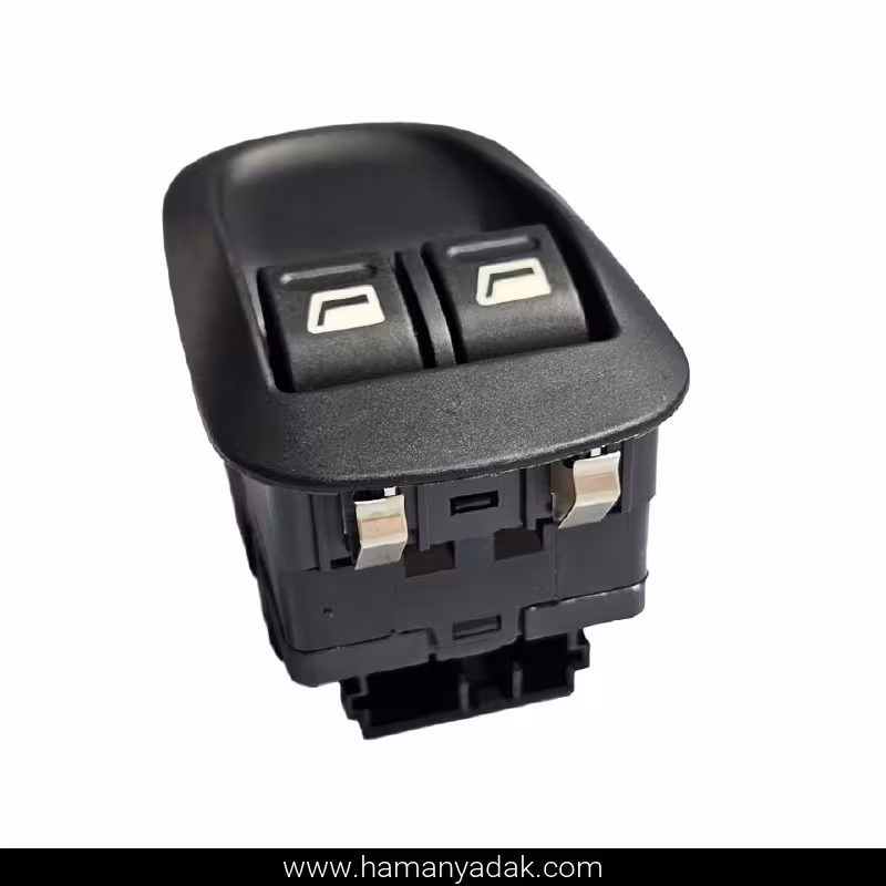 کلید شیشه بالابر ساده پژو 206 تیپ 2 سوکت بغل برند هیرکان