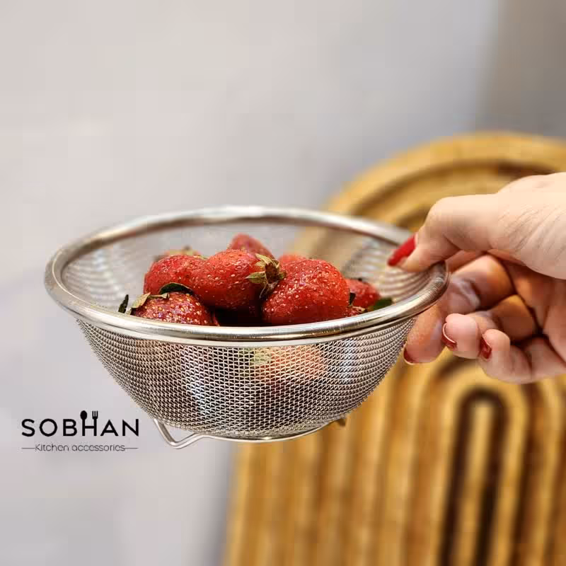 سبد توری استیل نقره ای گرد