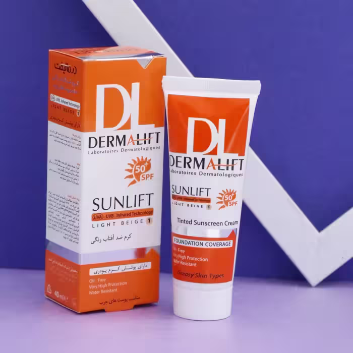 عمده فروشی کرم ضدآفتاب بژ روشن شماره 1 درمالیفت DERMALIFT پوست چرب SPF 50 کد 91968