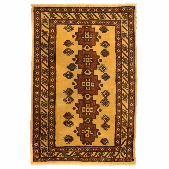 فرش دستباف ترکمن قدیمی یک و نیم متری