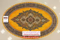 فرش بیضی 1200 شانه زمینه زرد بزرگمهر کاشان – کد 12205