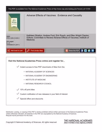 خرید و دانلود نسخه کامل کتاب Adverse Effects of Vaccines: Evidence and Causality (2011)