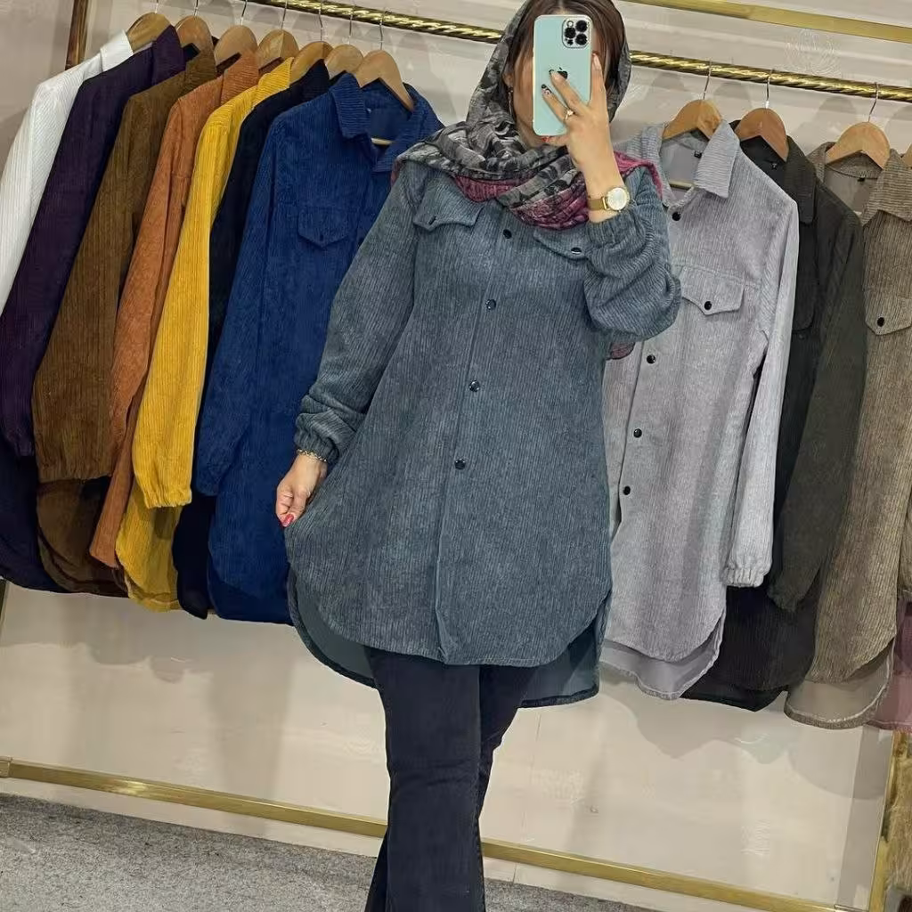 مانتو کبریتی درشت رنگ بندی شیک