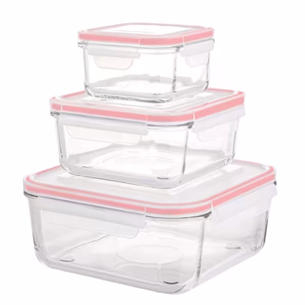 ست ظرف شیشه مربع لیمون