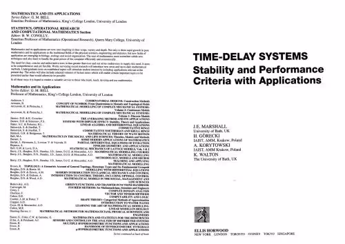 خرید و دانلود نسخه کامل کتاب Time-delay systems. Stability and Performance Criteria with Applications