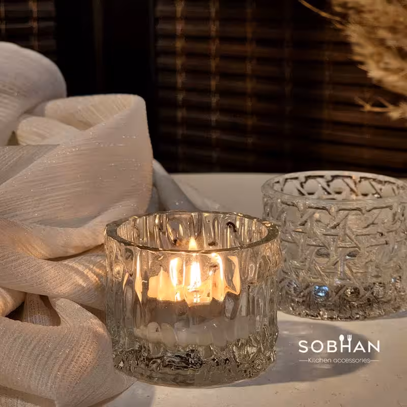 جا شمعی بلور تک جعبه