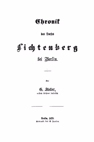 خرید و دانلود نسخه کامل کتاب Chronik des Dorfes Lichtenberg bei Berlin