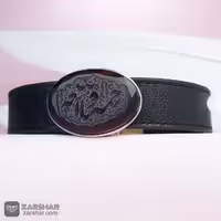 دستبند چرم و نقره عقیق کبدی خراسانی خطی رحمه الله الواسعه